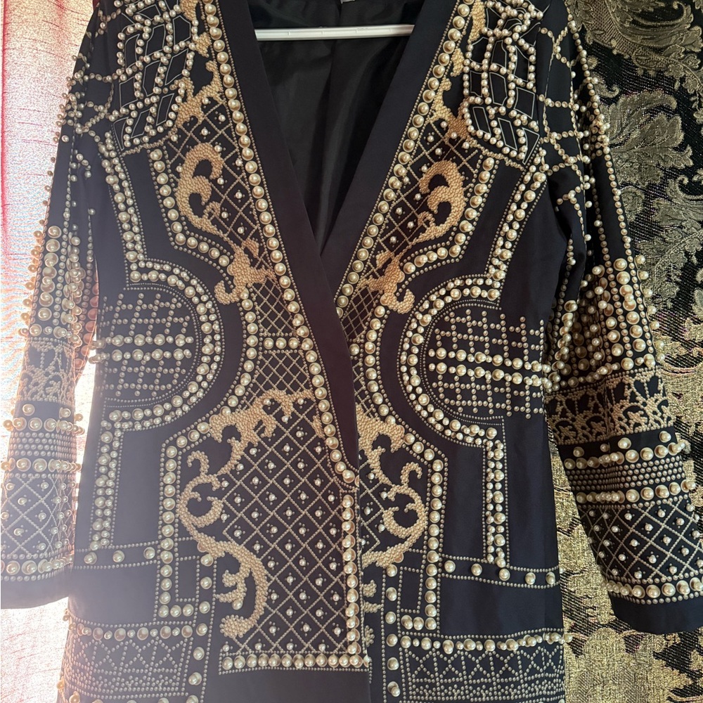 Embellished Black and Gold Women's Jacket
